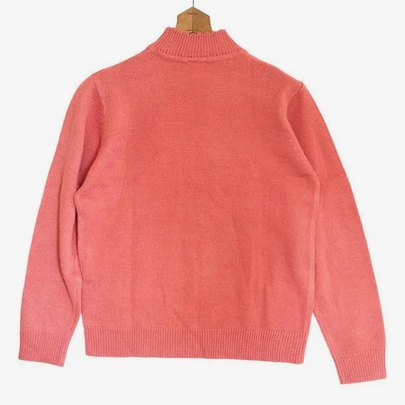 Vintage 90's Grandma Embroidered Cottagecore Turtle Neck Sweater Size M - Picture 7 of 10